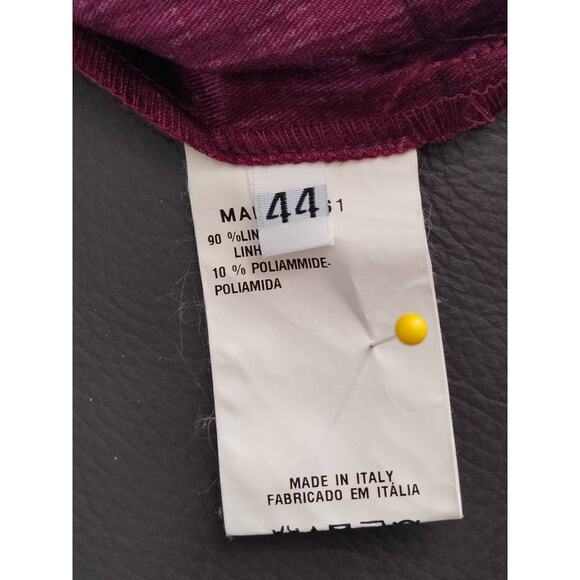 Pianura Studio Linen Blend Tunic Dress Eggplant Purple Geometric Design Size 44 - Picture 10 of 12